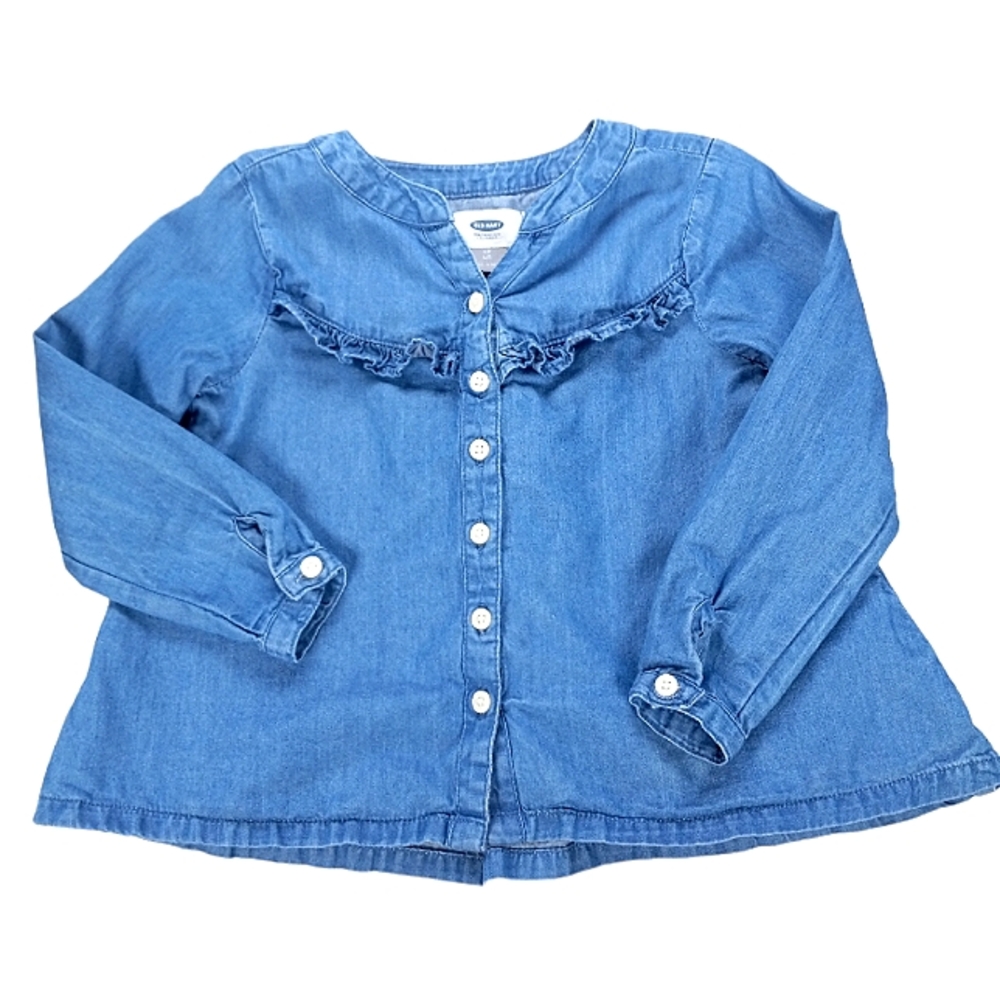 Old Navy Shirt Denim Button-Down Size 4T